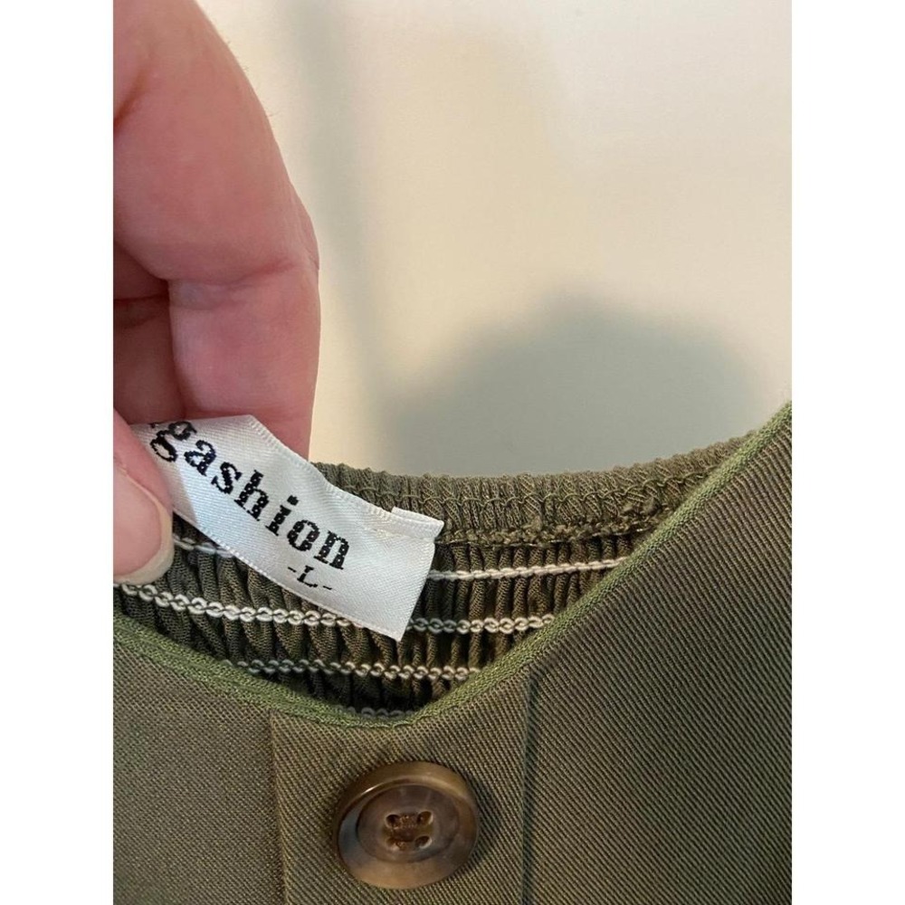 Angashion (Amazon) Army Green Sleeveless Dress Size Large NWOT - Picture 6 of 6
